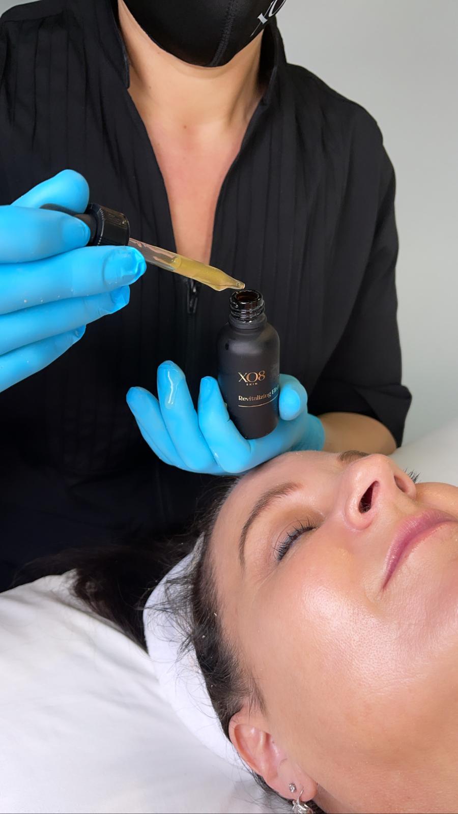 Professional-grade skincare used in the studio